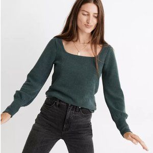 Madewell XS Ottoman Rib Square-Neck Top